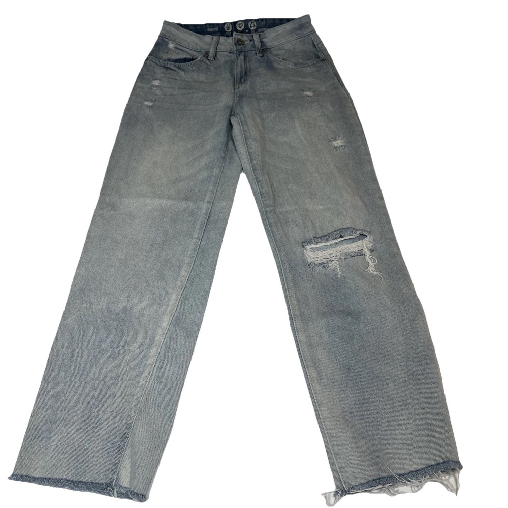 Peace Love Eco by‎ Rewash Jeans Super High Rise Mom Blue Denim Distressed 1/25